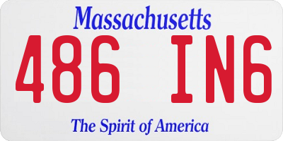 MA license plate 486IN6