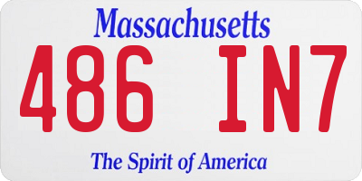 MA license plate 486IN7