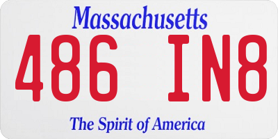 MA license plate 486IN8