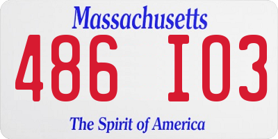 MA license plate 486IO3