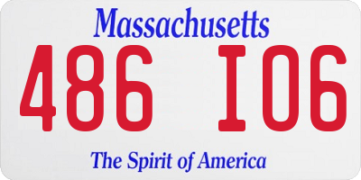 MA license plate 486IO6