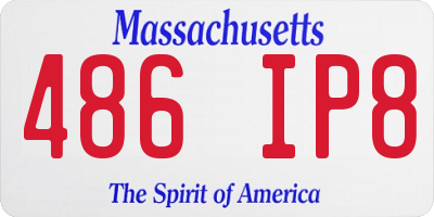 MA license plate 486IP8