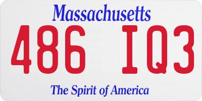 MA license plate 486IQ3