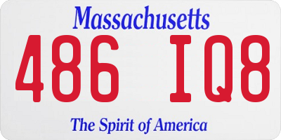 MA license plate 486IQ8
