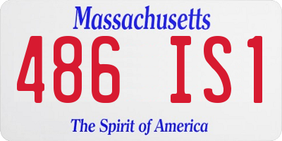 MA license plate 486IS1