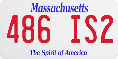 MA license plate 486IS2