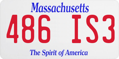 MA license plate 486IS3