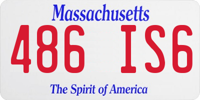 MA license plate 486IS6