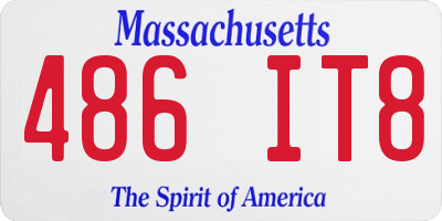 MA license plate 486IT8