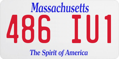 MA license plate 486IU1