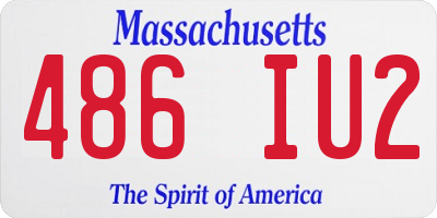 MA license plate 486IU2