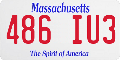 MA license plate 486IU3