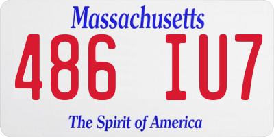 MA license plate 486IU7