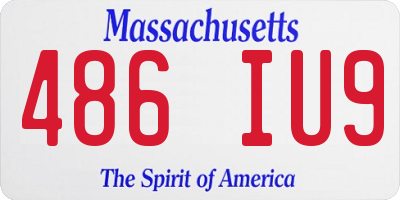 MA license plate 486IU9