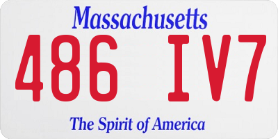 MA license plate 486IV7