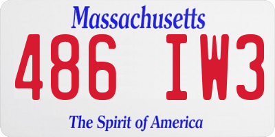 MA license plate 486IW3