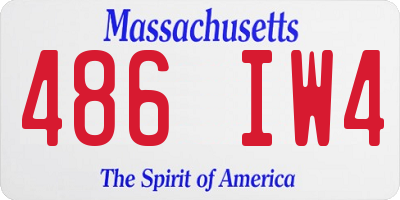 MA license plate 486IW4