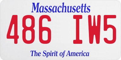 MA license plate 486IW5