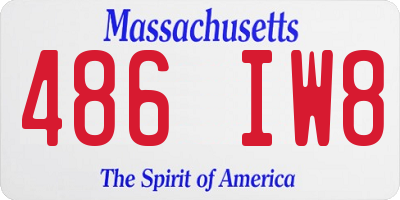 MA license plate 486IW8