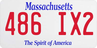 MA license plate 486IX2