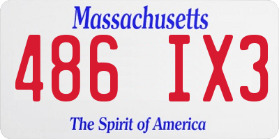 MA license plate 486IX3