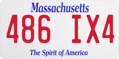 MA license plate 486IX4