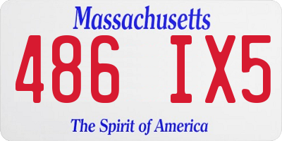MA license plate 486IX5
