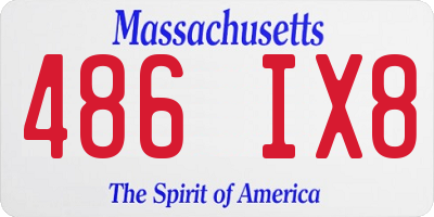 MA license plate 486IX8