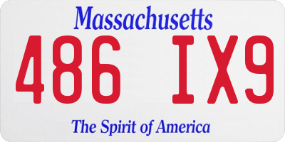 MA license plate 486IX9