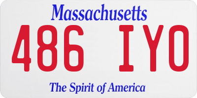 MA license plate 486IY0