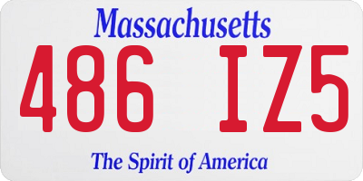 MA license plate 486IZ5