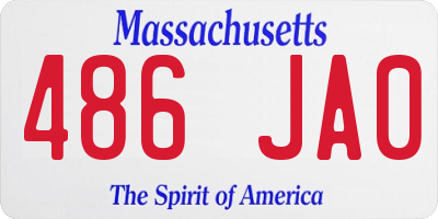 MA license plate 486JA0