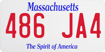 MA license plate 486JA4