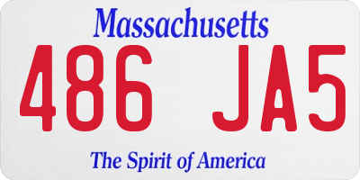 MA license plate 486JA5