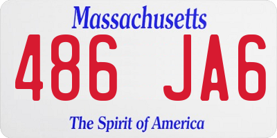 MA license plate 486JA6