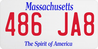 MA license plate 486JA8