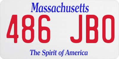 MA license plate 486JB0