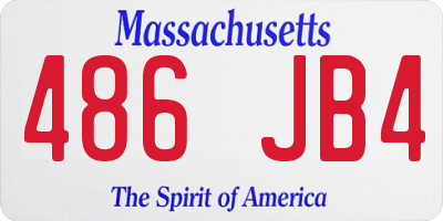 MA license plate 486JB4