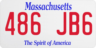 MA license plate 486JB6