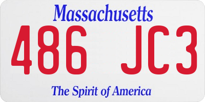 MA license plate 486JC3