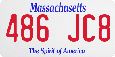 MA license plate 486JC8