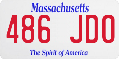 MA license plate 486JD0