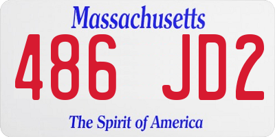 MA license plate 486JD2
