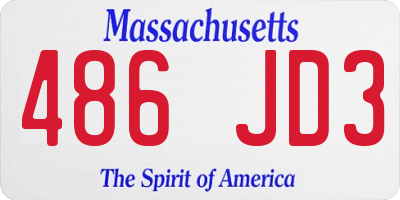 MA license plate 486JD3