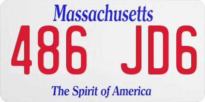 MA license plate 486JD6