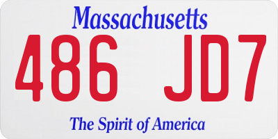 MA license plate 486JD7