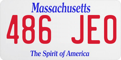 MA license plate 486JE0