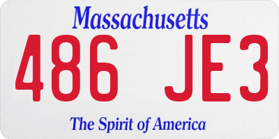 MA license plate 486JE3