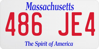 MA license plate 486JE4