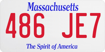 MA license plate 486JE7